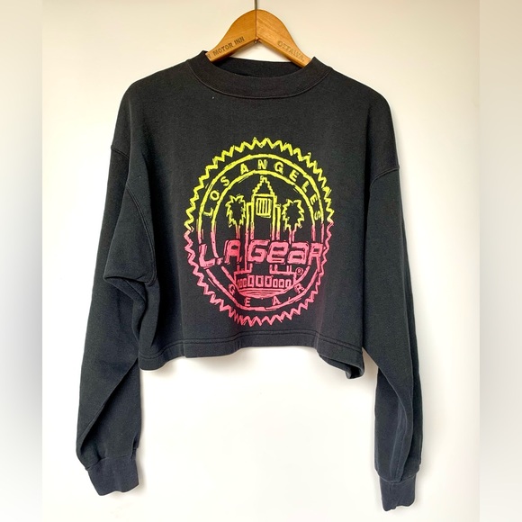 Vintage LA Gear Cropped Sweatshirt Size L - Picture 1 of 5